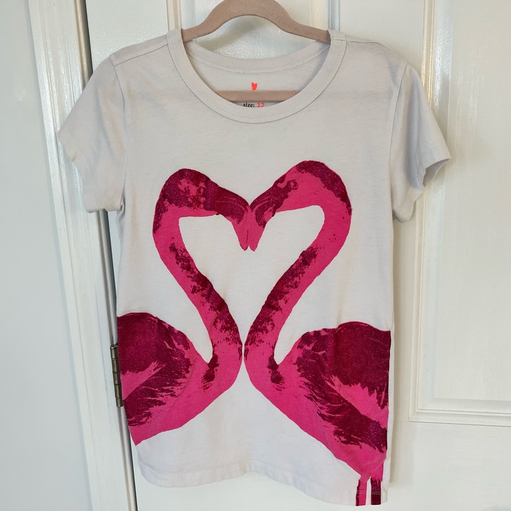 Crewcuts Girls Pink Flamingo Short-Sleeve Shirt (XL)